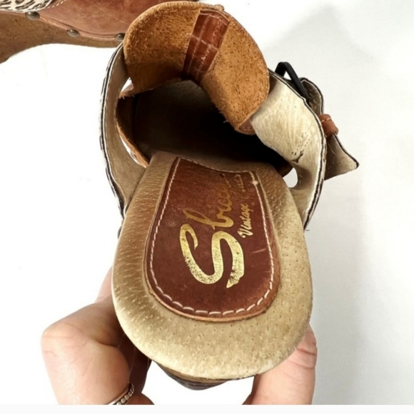 SBICCA VINTAGE COLLECTION LEATHER TAN CLOG WEDGE SIZE 8 - Picture 9 of 9